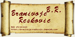 Branivoje Resković vizit kartica